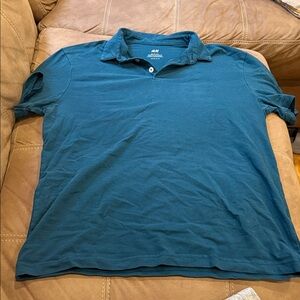 H&M Men’s Teal Green Polo Shirt